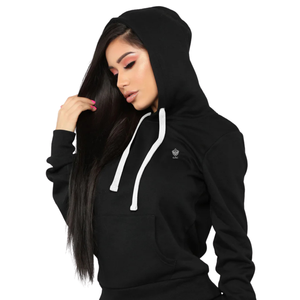 Conjunto de Sudadera con Capucha y Pantalones Deportivos de Forro Polar para Mujer, Color Sólido, Ecológico, Transpirable, Manga Larga, Ropa Deportiva Informal con Estampado de Letras - Product Image 3