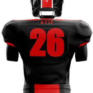 Uniforme de fútbol americano para hombres, pantalones de Jersey rojos y negros personalizados, ropa deportiva de equipo sublimada de alta calidad, equipo de entrenamiento duradero - Product Image 3