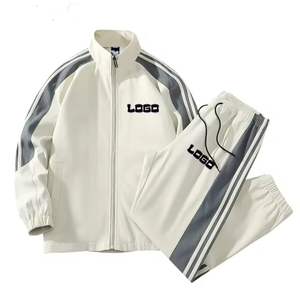 Fabricant en gros de survêtements de course en nylon léger, respirant, coupe-vent, imprimé, à fermeture éclair intégrale, 2 pièces, pour hommes, OEM - Product Image 2