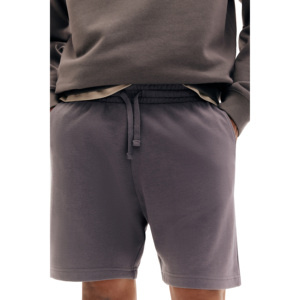 กางเกงขาสั้นผ้าคอตตอนสำหรับผู้ชายกางเกงซับเหงื่อผ้าฝ้าย100% กางเกงขาสั้นระบายอากาศได้ดีเอวกลางมีเชือกผูกปากถุงถักสีพื้น - Product Image 1