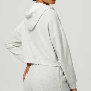 Vestes de sport avec fermeture éclair chemises de yoga à manches longues pour le fitness haut de gymnastique manteaux de cyclisme pour femmes veste à capuche d'entraînement push up - Product Image 2