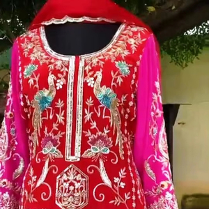 Designer moderne non cousu brodé à la main indien mode-avant protection solaire taille libre costumes pour femmes style traditionnel - Product Image 1