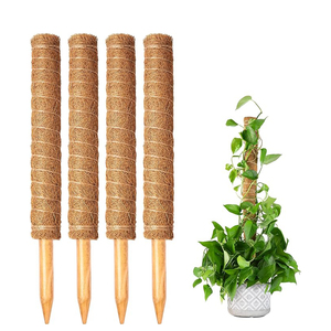<b>Cover</b> Shipping Fee US Stock 4pcs <b>Plastic</b> Coated Moss Pole Kit with Ties for Monstera Indoor Plant Support <b>Greenhouse</b> Use - Product Image 1