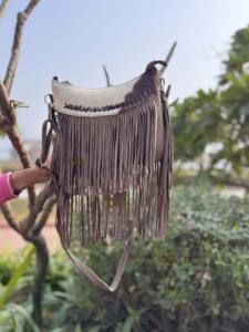 Nuevo bolso de mano con flecos de piel de vaca para mujer, bolso de gamuza multiusos con inspiración occidental - Product Image 2