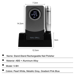 Janny Lime à ongles électrique rechargeable avec écran LCD à vitesse réglable, perceuse à ongles, 45000 tr/min, forme de stylo en ABS, portable, dissolvant 6 - Product Image 2