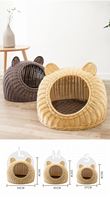 Lit complet pour animaux de compagnie le plus vendu en rotin du Vietnam, artisanat, nouveaux styles, panier pour animaux de compagnie