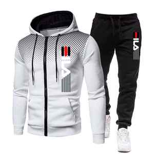 2025 automne hiver hommes décontracté sport sweat à capuche pantalons de survêtement ensemble nouveau Style européen américain fermeture éclair survêtements - Product Image 1