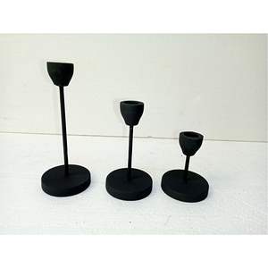 Support de bougie en métal au prix de gros d'usine, support de bougie durable en noir mat, décoration de mariage en vrac et décoration de fête - Product Image 2