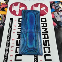 Balances de couteau en feuille de dollar de vague des Caraïbes bricolage industriel OEM ODM superbe paire de blancs de manche en bois de bouleau laminé bleu turquoise