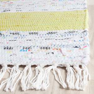 Alfombras de trapo Chindi de suelo tejido de algodón reciclado hechas a mano Bohemias de La India, alfombra de baño para exteriores lavable Reversible Multicolor moderna - Product Image 2