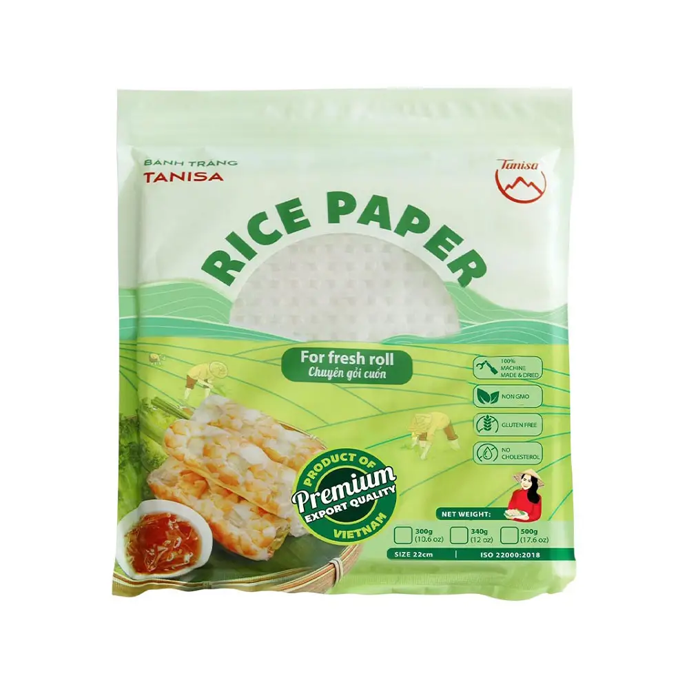 Papel de arroz vietnamita, precio de fábrica, la mejor calidad, venta al por mayor, precio de los alimentos de Asia en Vietnam con certificación ISO