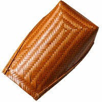 Panier de rangement en bambou tressé à la main japonais, accessoires de cérémonie du thé laqués, art populaire écologique et design suspendu moderne