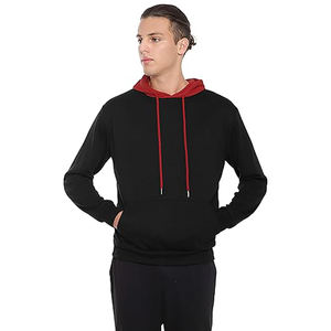 Men's Winter Embroidered Pullover Soft Fleece Hoodie with Color Block Long Sleeve Lightweight Sweatshirt and Pockets - Product Image 4