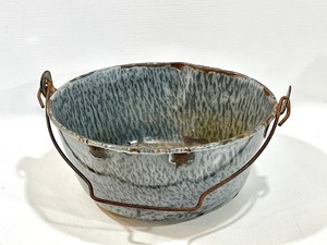 กระถางเครื่องเคลือบลายจุดสีเทาโบราณพร้อมด้ามไม้ของตกแต่งบ้านไร่แบบชนบทสำหรับบ้านหรือสวน - Product Image 4