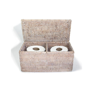 ที่ใส่กระดาษชำระหวายสองชั้นอุปกรณ์ห้องน้ำเครื่องจักสานสำหรับวิลล่าในโรงแรม - Product Image 4