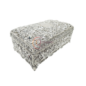 Joyero de Metal de acero de alta calidad, caja de acabado de plata alemana de forma cuadrada, joyero disponible para mujeres y niñas, suministros - Product Image 3