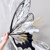 Papier d'emballage pour bouquet de fleurs papillon style coréen 50cmx56cm, fournitures d'emballage pour fleurs papillon style coréen
