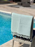 Serviette Fouta en coton écologique de luxe Avior 2024, séchage rapide, motif nid d'abeille, rayures, personnalisable, plage, toutes saisons