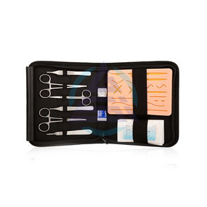 Herramientas para la práctica de la sutura Kit de piel del estudiante con almohadilla de entrenamiento de sutura de silicona 12 PCS Suturas - Product Image 1
