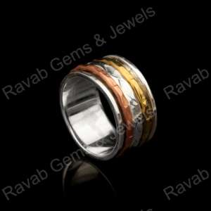 Anillo de meditación de banda giratoria Unisex de Plata de Ley 925 sólida de alta calidad, anillo hecho a mano, joyería de moda fina de diseñador - Product Image 5