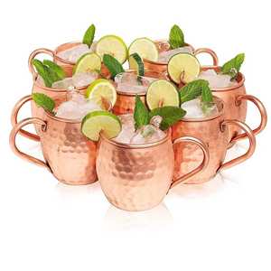 Tasses mules en cuivre pur faites à la main Conception minimale sans plomb Exportateur de verres en cuivre de l'Inde - Product Image 2