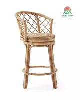 Tabouret de bar en rotin en forme de T, assise en rotin PE, pour balcon, bar, hauteur 79 cm, tabouret de patio, tabouret de bar, artisanat au Vietnam
