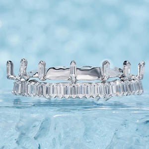 Luxe 10k Solid Gold Dents Grill 2023 À La Mode Diamant et Poussière Moissanite Personnalisé Grillz Fine Piercing Bijoux pour Hommes Femmes - Product Image 1