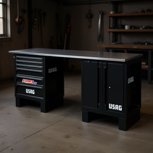 โต๊ะทำงานอุตสาหกรรมยี่ห้อ Usag พร้อมตู้เก็บเครื่องมือเหล็ก - Product Image 3