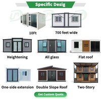 Villa modulaire préfabriquée de 20 pieds, deux chambres, Classe 1a, extensible, avec salle de bain, pour hôtel conteneur mobile