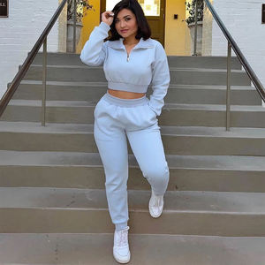 Concevez votre survêtement personnalisé pour femmes sweat-shirt décontracté pour femmes sweat à capuche pantalon de survêtement deux pièces confortable Service OEM - Product Image 1