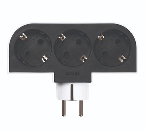 Rotating <b>adapter</b> with 3 <b>plugs</b>, <b>Plug</b> III, 16A 250V (Simon CL610309) - Product Image 2