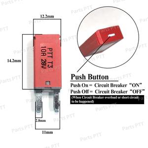 ชิ้นส่วนปตท. ยานยนต์10A มินิใบมีดฟิวส์เบรกเกอร์ T3 5A-30A รีเซ็ตด้วยตนเอง - Product Image 2