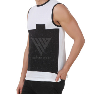 เสื้อกล้ามผู้ชายผ้าคอตตอนผ้า100% แห้งเร็วระบายอากาศได้ดีใส่เล่นยิมแบบลำลองดีไซน์ดีที่สุด - Product Image 2