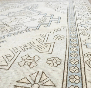 พรมขนสัตว์ถักด้วยมือแบบโบราณชุดพรมทอ8x10 9x12ลายนามธรรมสีเทาสีเบจสำหรับสวดมนต์ห้องนั่งเล่นในบ้าน - Product Image 4