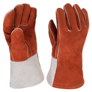 Meilleure fabrication gants de soudage en cuir de vachette à doigts entiers poignées confortables et résistantes protection respirante antidérapante - Product Image 3