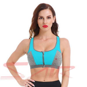 Haute qualité Fitness soutien-gorge pour femmes Sexy sans couture coton vêtements de sport Impact moyen avant fermeture éclair Yoga sport soutien-gorge nouveau ensemble Design - Product Image 4