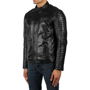 Abrigo de cuero de longitud completa de calidad superior OEM Fabricante personalizado Chaqueta bomber de cuero larga para hombres - Product Image 3