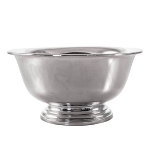 Bol à champagne rond en métal tendance 2025 avec base, finition argentée, bol de rangement pour cocktails pour les bars, les hôtels, les fêtes - Product Image 5