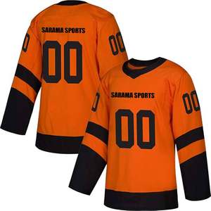 Jersey de hockey sobre hielo de sarga de aparejos de bordado por sublimación personalizado de poliéster profesional para servicios de equipos canadienses - Product Image 1