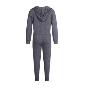 Ensemble de survêtements d'entraînement en coton polaire 2 pièces surdimensionné pour femmes, y compris sweat-shirt, pantalon de survêtement de salon - Product Image 2