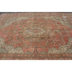 Alfombra Turca Vintage de Lana Roja, 9.4x12.4 pies (288x377 cm) - Product Image 4