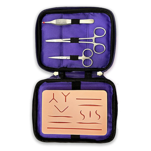 ชุดฝึกหัดเย็บแผลแบบมาตรฐานสีม่วงสำหรับนักเรียนทางการแพทย์ประกอบด้วยแผ่นเย็บซิลิโคนและชุดเครื่องมือ OEM ODM - Product Image 1