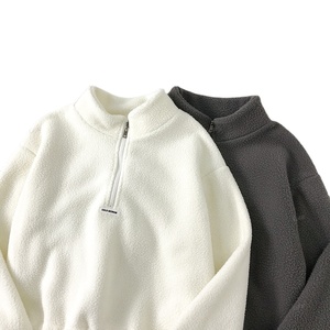 Pull-over à col roulé Sherpa personnalisé avec poche en polaire Sweat-shirt Sherpa épais avec logo personnalisé Automne Hiver Demi-fermeture éclair Chaud pour femme - Product Image 2