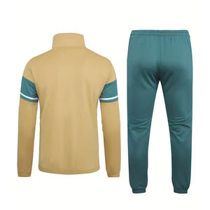 Ensemble de survêtement de football pour hommes en gros, hiver, fermeture éclair, manches longues, col montant, respirant, séchage rapide, design 2 en 1, entraînement en club - Product Image 2