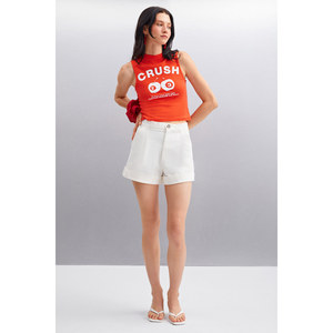 AZURA Women's Slim Fit Organic Cotton <b>Crop</b> <b>Top</b> T-Shirt-Breathable <b>Red</b> - Product Image 6