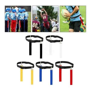Ceintures de football américain grises pour l'entraînement sportif, drapeaux en nylon durables avec boucle de taille réglable pour les équipes de jeunes - Product Image 2
