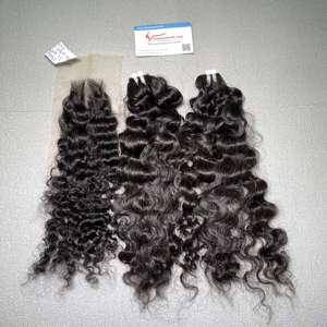 Extension de cheveux humains bouclés vierges vietnamiennes couleur noire naturelle de haute qualité prête à expédier vapeur birmane bouclée - Product Image 6