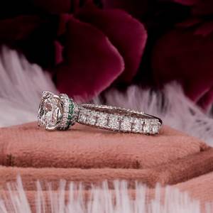 2.50CT Anillo de compromiso con corte de cojín 14K Oro sólido Doble oculto Halo VS1 Lab Grown Diamond IGI Anillo certificado para boda - Product Image 4