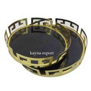 New Designer <b>Gold</b> Metal Mirror <b>Tray</b> for Table Decoration Metal <b>Tray</b> Luxury Home and Restaurant Tabletop Decorative Mirror <b>Tray</b> - Product Image 2