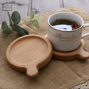 Sous-verres 2 couleurs en bois épais naturel Sous-verres en bois blanc isolé classique noyer bambou hêtre à usage décoratif - Product Image 3